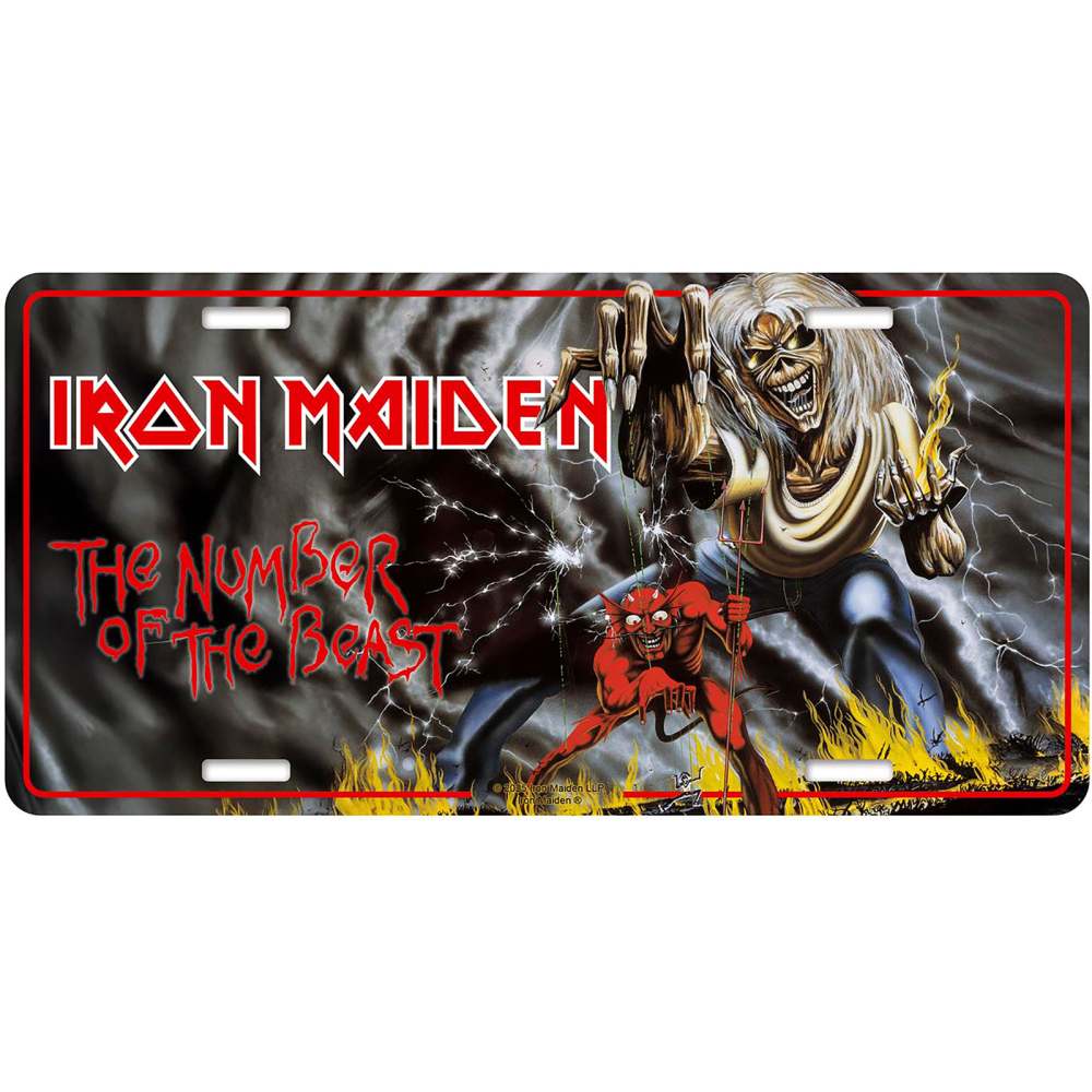 Iron Maiden - Number Of The Beast Metal Wall Sign - Multicolours